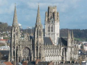 St. Ouen Abbey Church in Rouen as seen from Gros Horloge