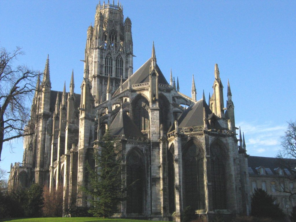 St. Ouen Abbey Church in Rouen as seen from the gardens